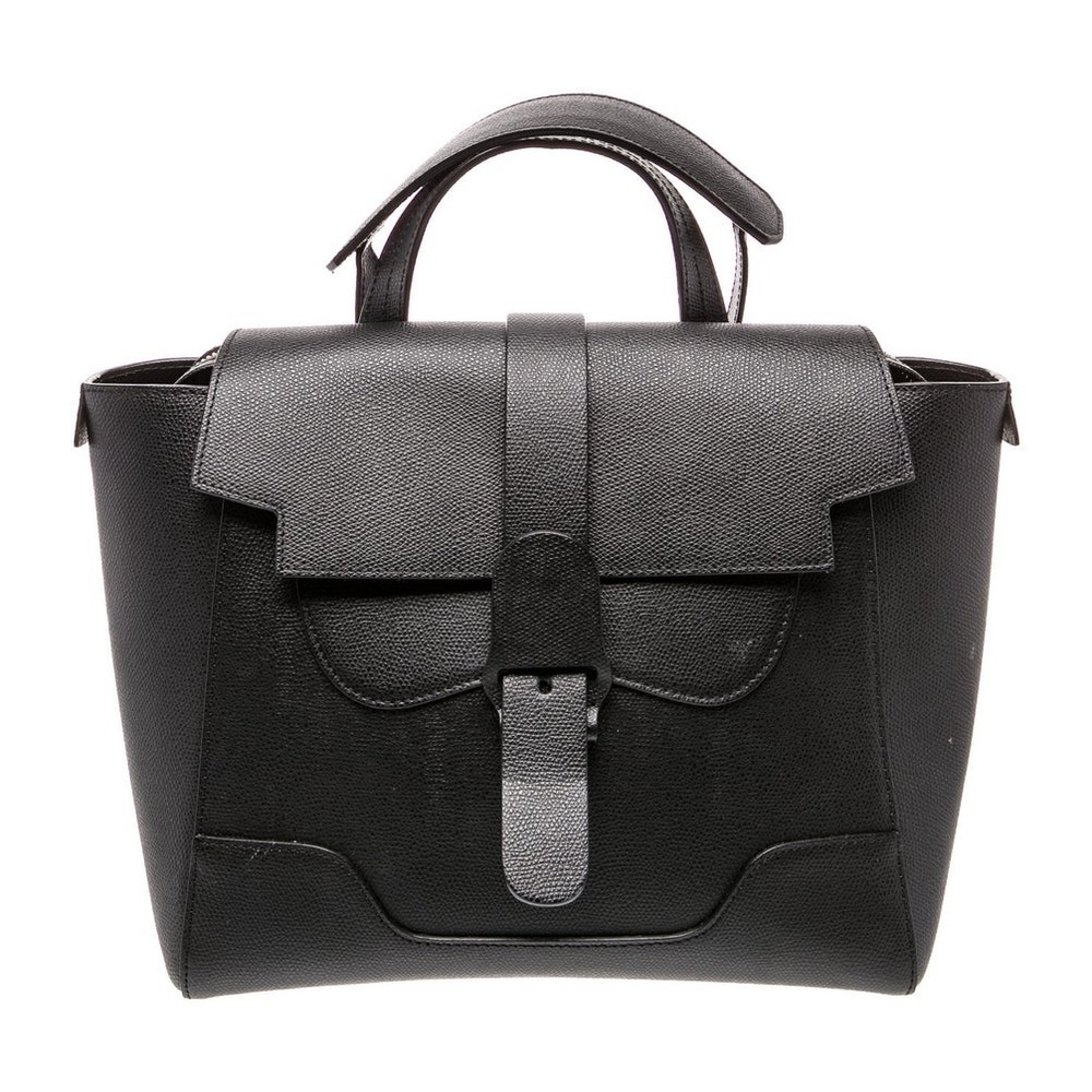 SENREVE Black Leather Midi Maestro Convertible Shoulder/Backpack/Satchel Bag